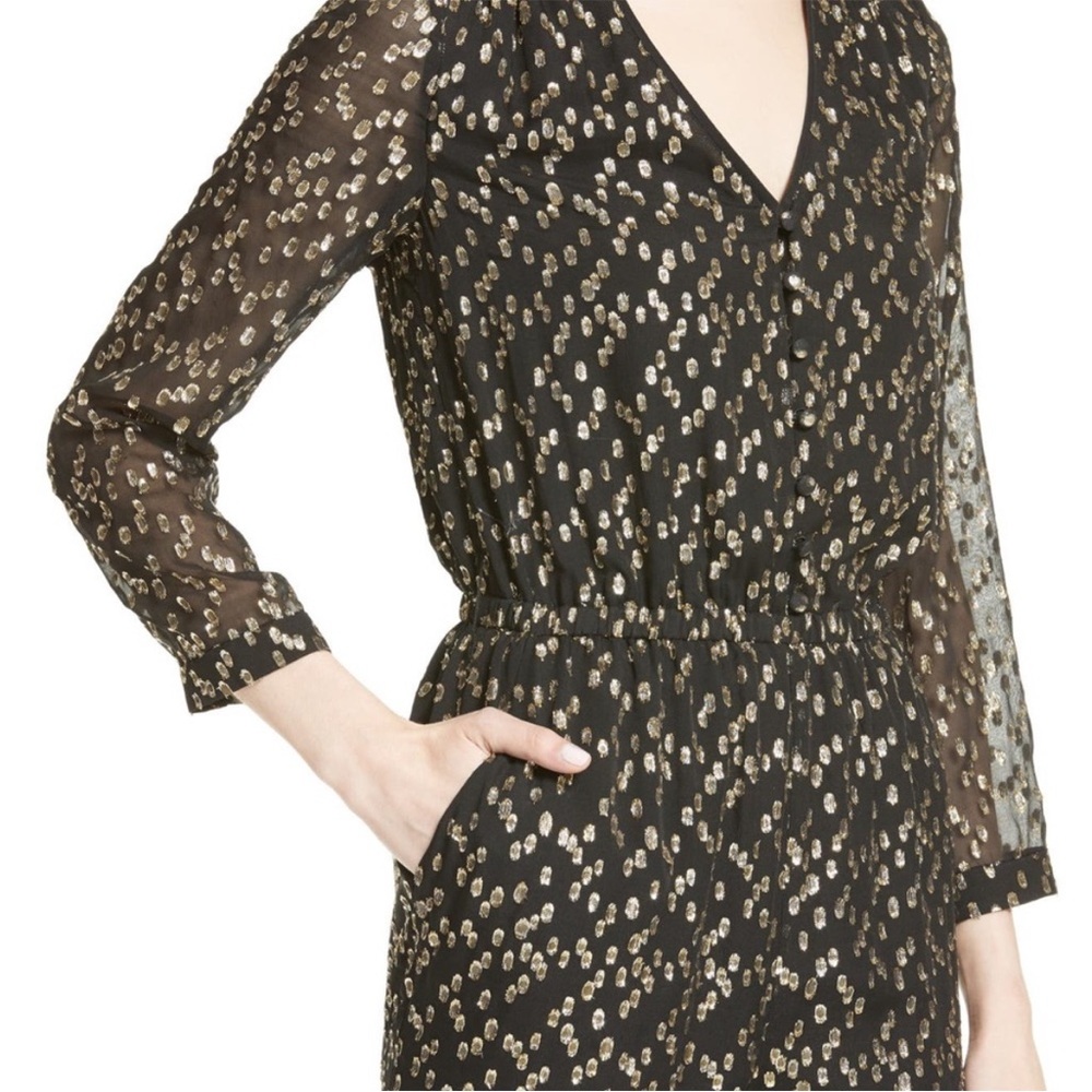Kate Spade Black and Gold Patterned Jumpsuit